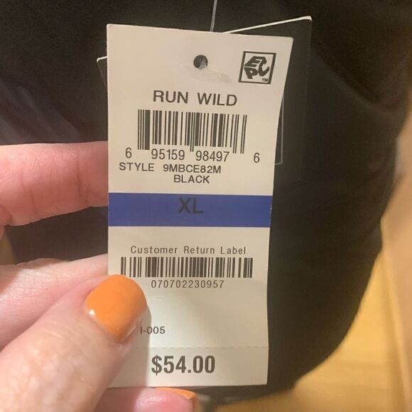 Bar lll “Run Wild” Tankini Black Mesh-Trim Stretchy Tied V-Neck Women XL NWT - Picture 5 of 9